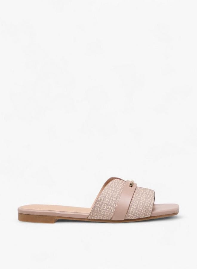 Flora Bella Monogram Slip-On Flat Sandals - Image 1