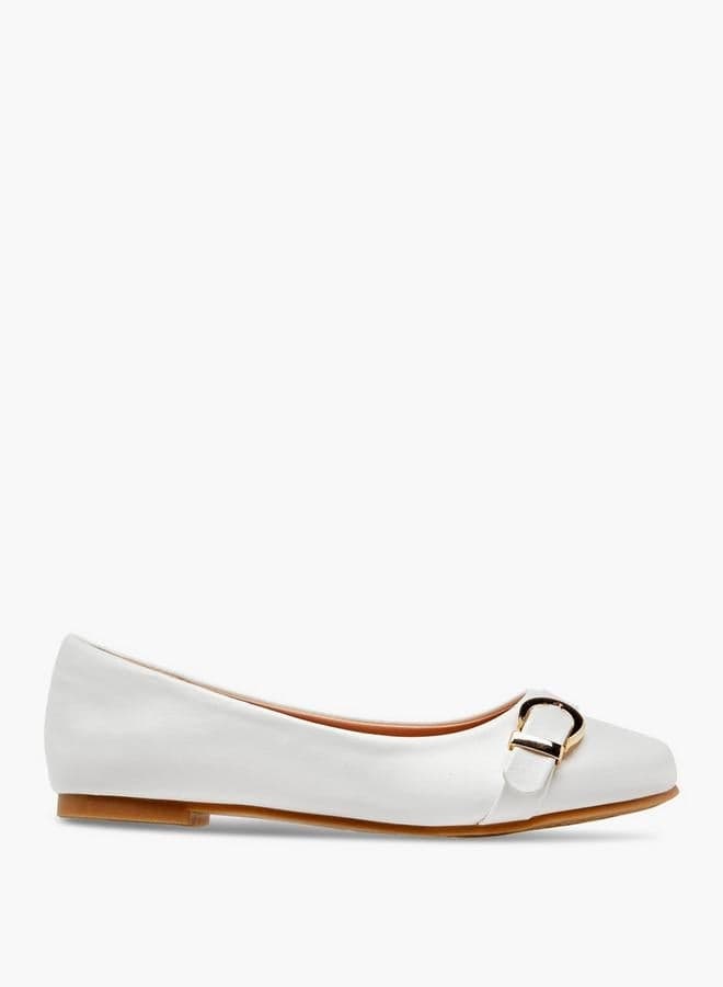 Girls Buckle Accent Ballerina Shoes - Image 1