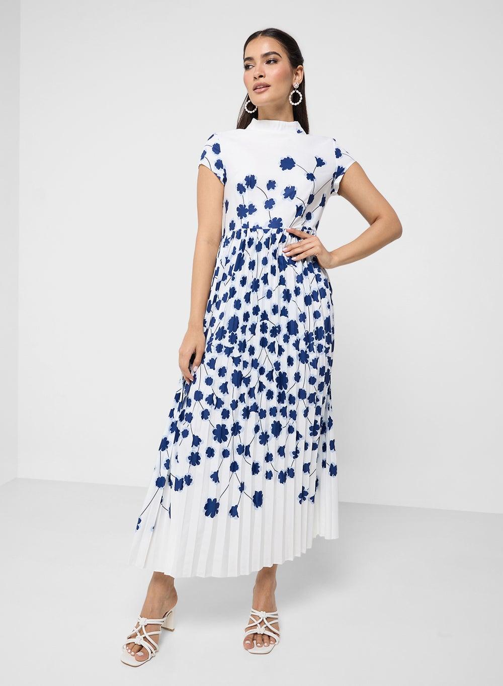 Floral Print Midi Dress - Image 1