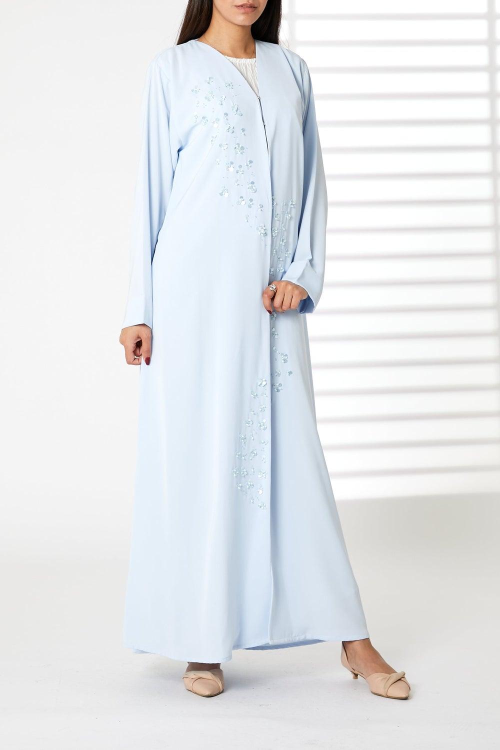 Embellished Open Front Abaya - Image 1