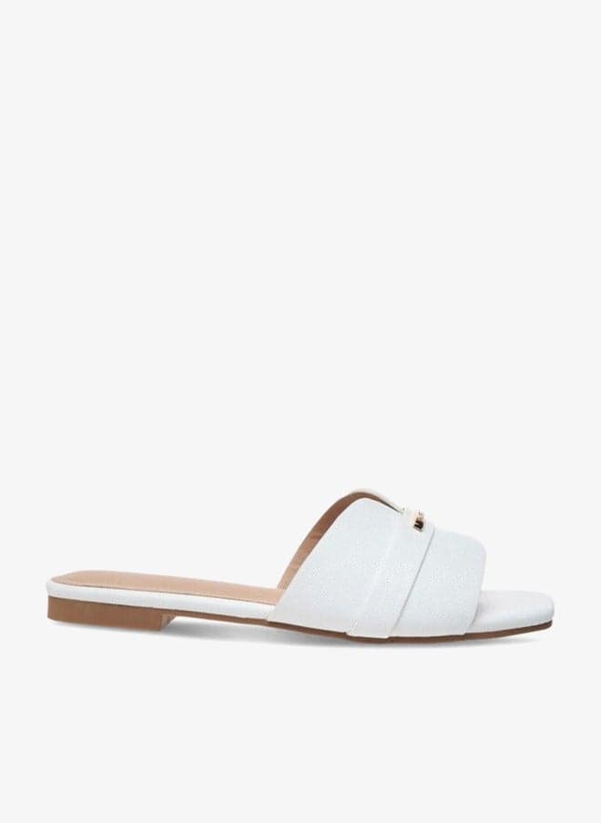 Flora Bella Metal Accent Slip-On Flat Sandals - Image 1