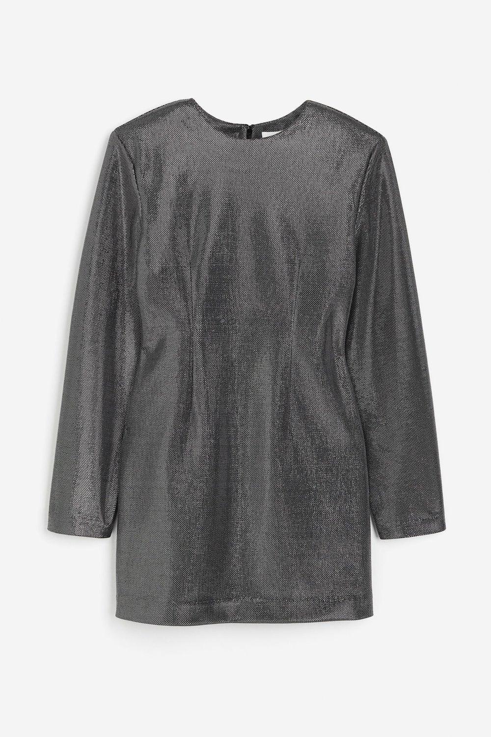 Knitted Shimmer Mini Dress - Image 1