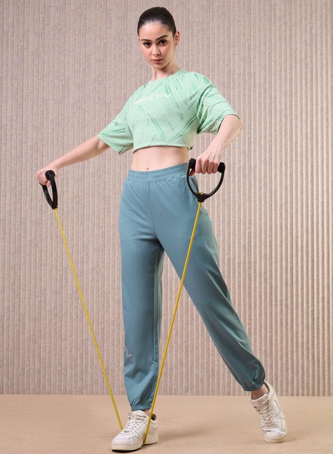 Technosport Women Blue Solid 2-Way Stretch Joggers - Image 1