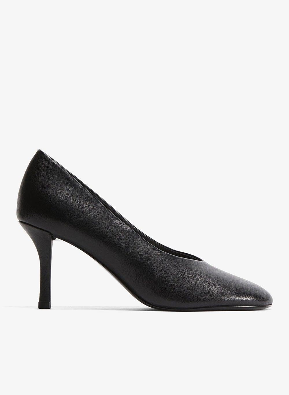 Leather Court Shoes with Rounded Toe and 8 cm Heel - Image 1