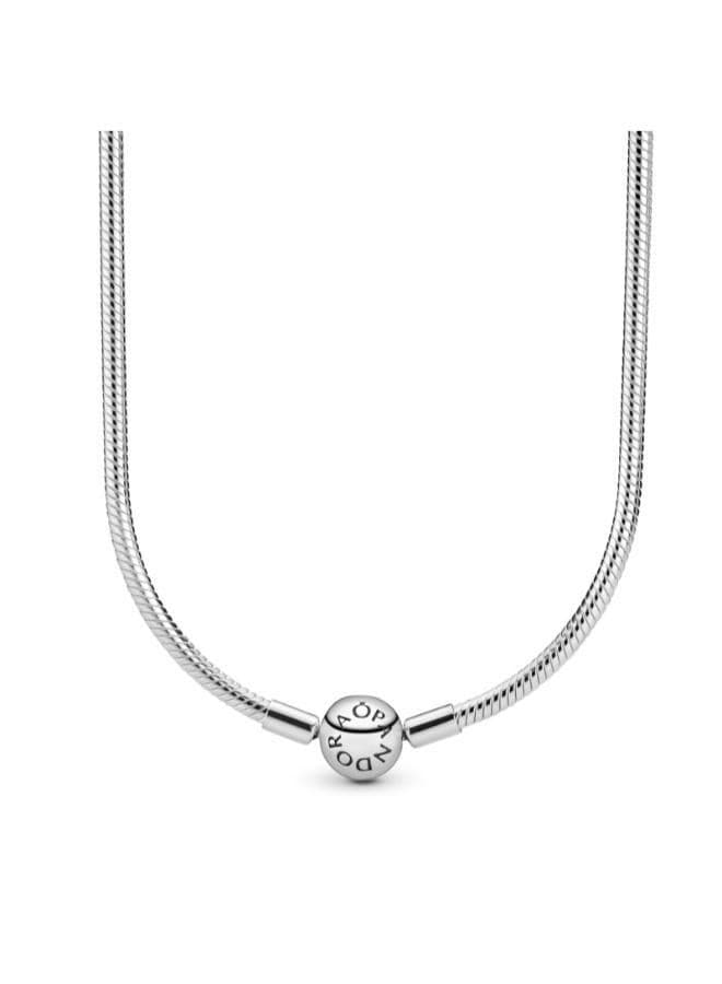 Sterling Silver Angel Charm Necklace with Round Clasp - Image 1
