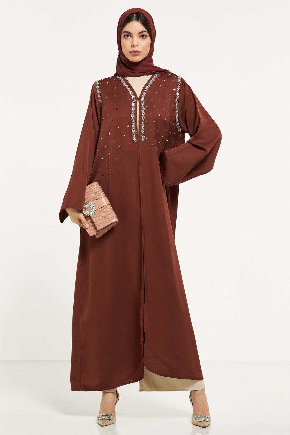 Embellished Flared Sleeve Abaya - Image 1