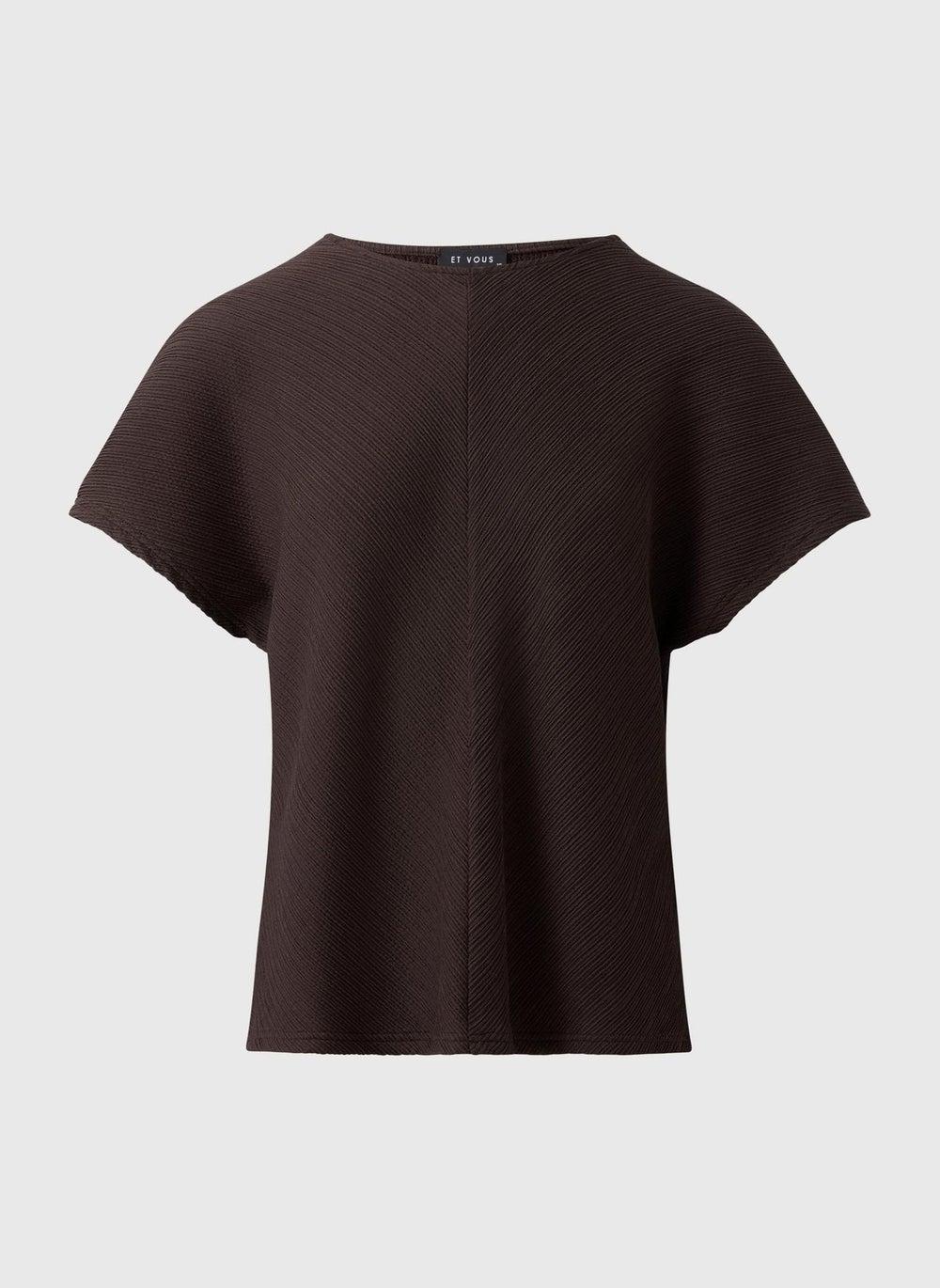 Et Vous Brown Plissé Co-Ord Top - Image 1