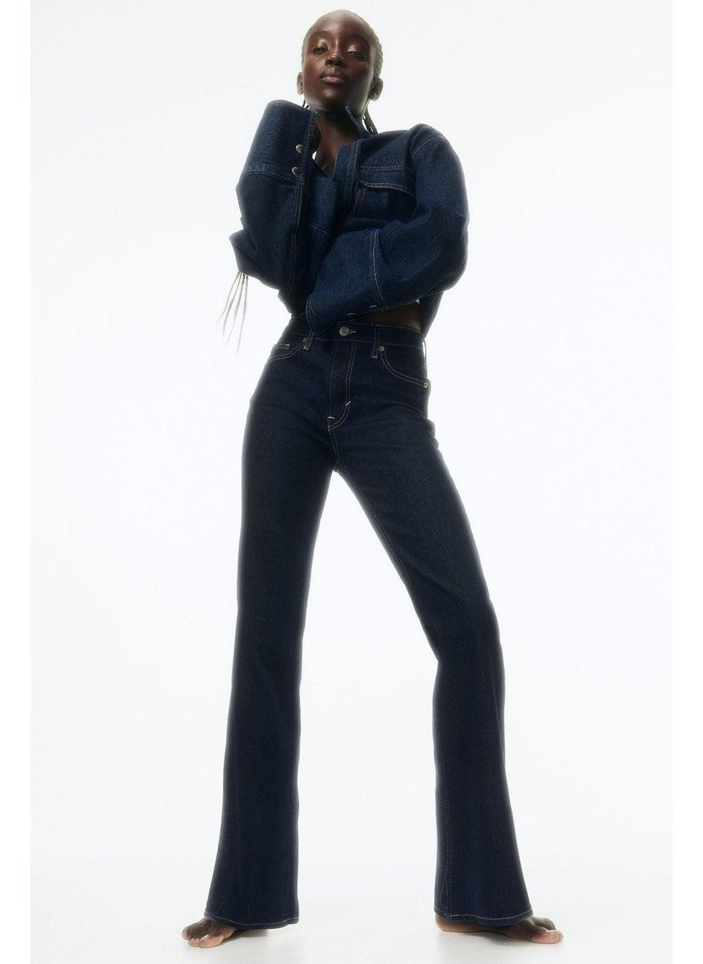 Flared High-Waist Jeans with Regular Fit - Image 1