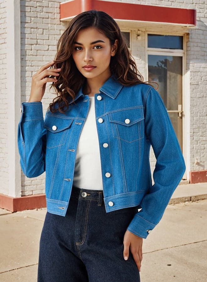 2Xtremz Flap Pocket Trucker Jacket for Women - Image 1