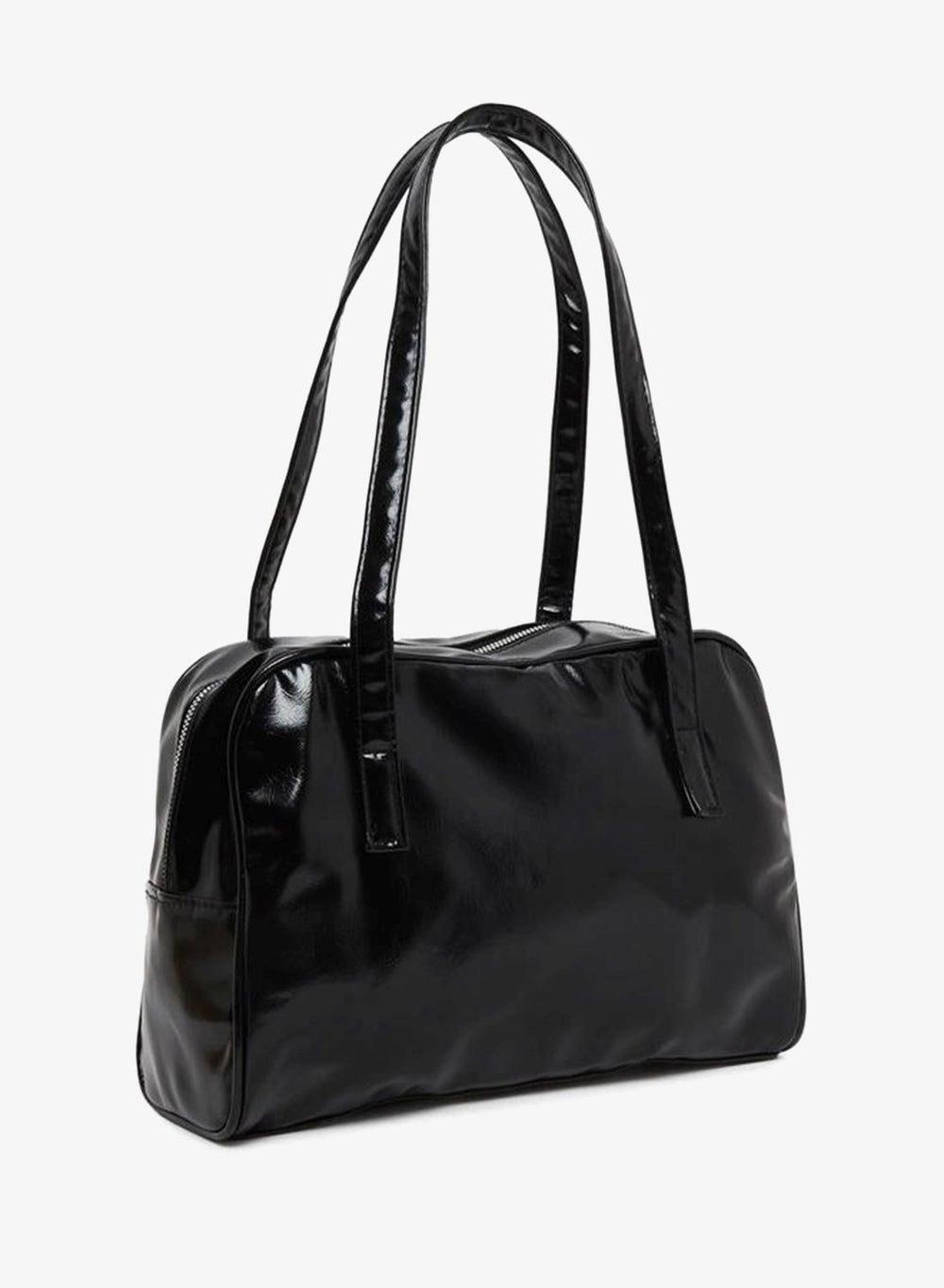 Styli Black Solid Smooth Shoulder Bag - Image 1