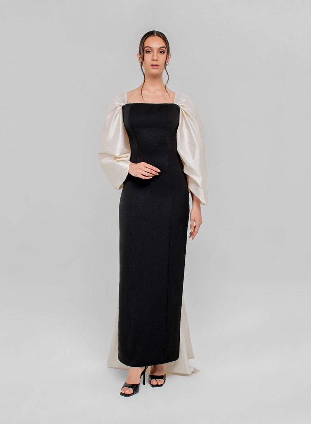 Hilm Dress with Sculpted Taffeta Bow - Image 1
