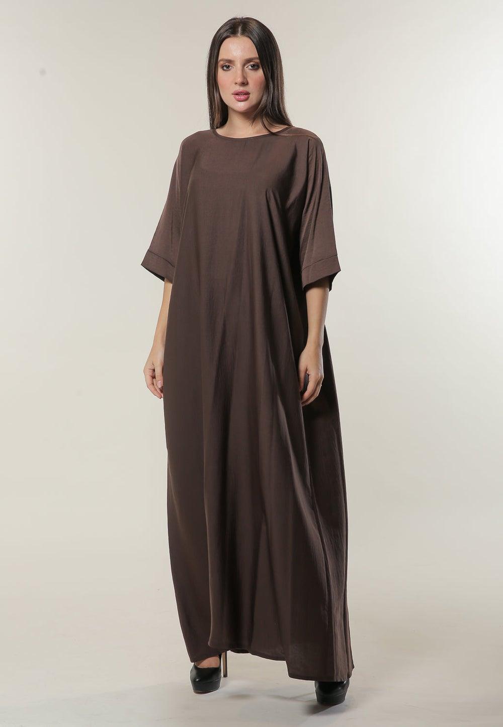 Elegant Crew Neck Casual Abaya - Image 1