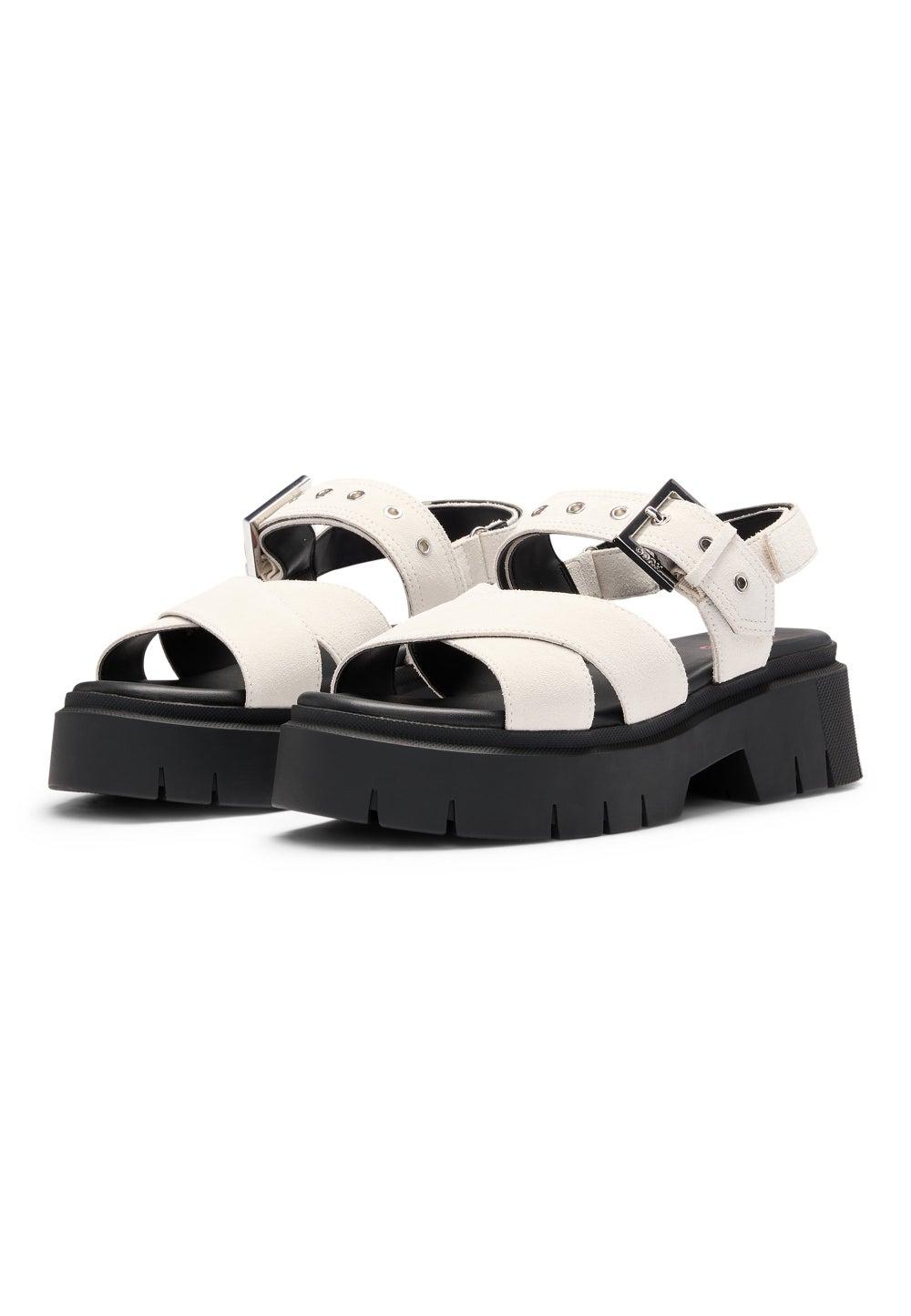 Suede Buckled Sandals with Chunky Sole - Image 1