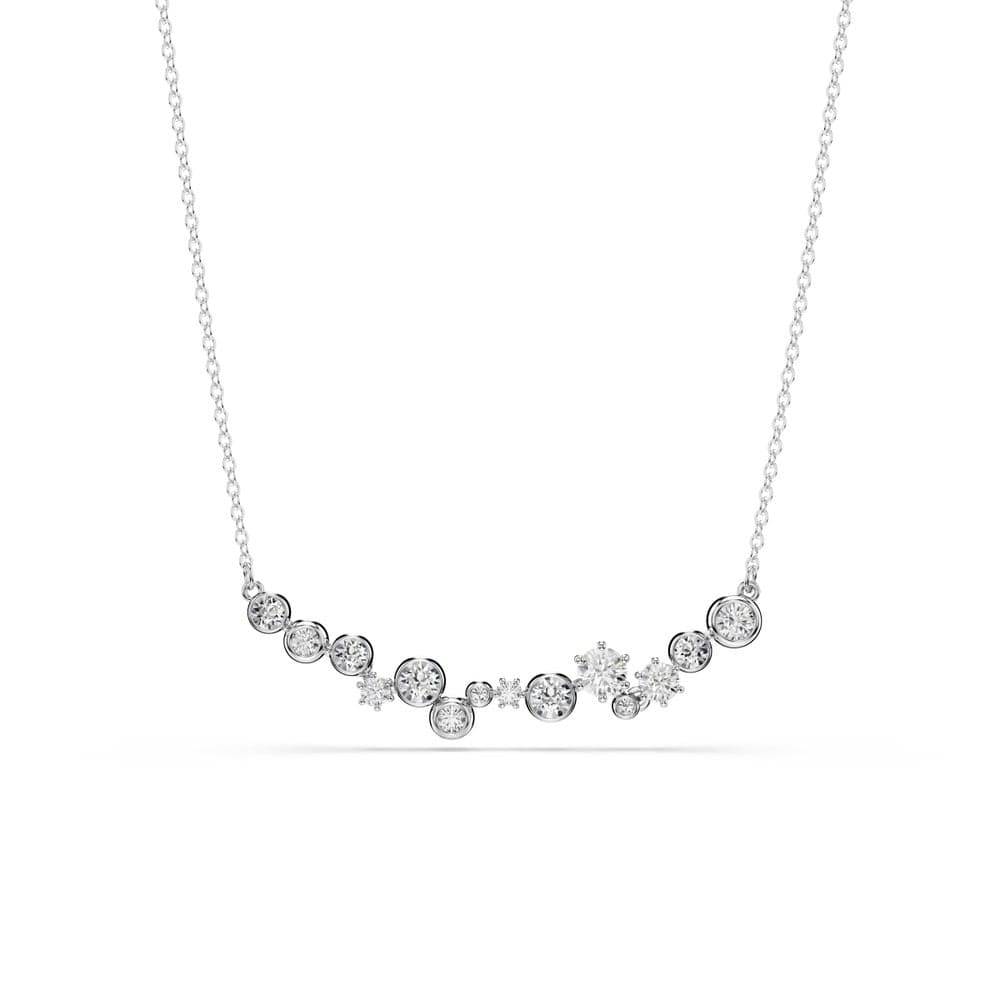 Constella Short Rhodium-Plated Crystal Necklace - Image 1