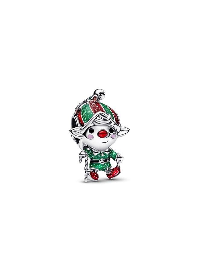 Moveable Elf Sterling Silver Holiday Charm - Image 1