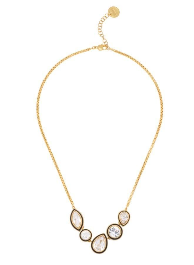 CRISTINA Crystal Rock Enamel Pendant Necklace - Image 1