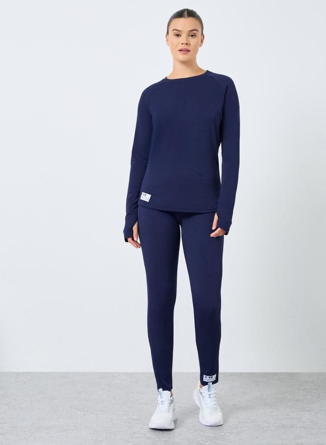 Gymspire Edition Label Rib Texture Leggings - Image 1