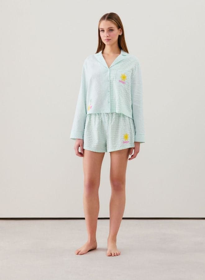 Patterned Women’s Nightwear Shorts - Image 1