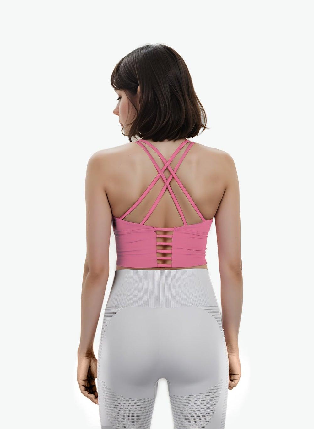 THUGFIT AeroFit Long Line Sports Bra in Rose Red - Image 1