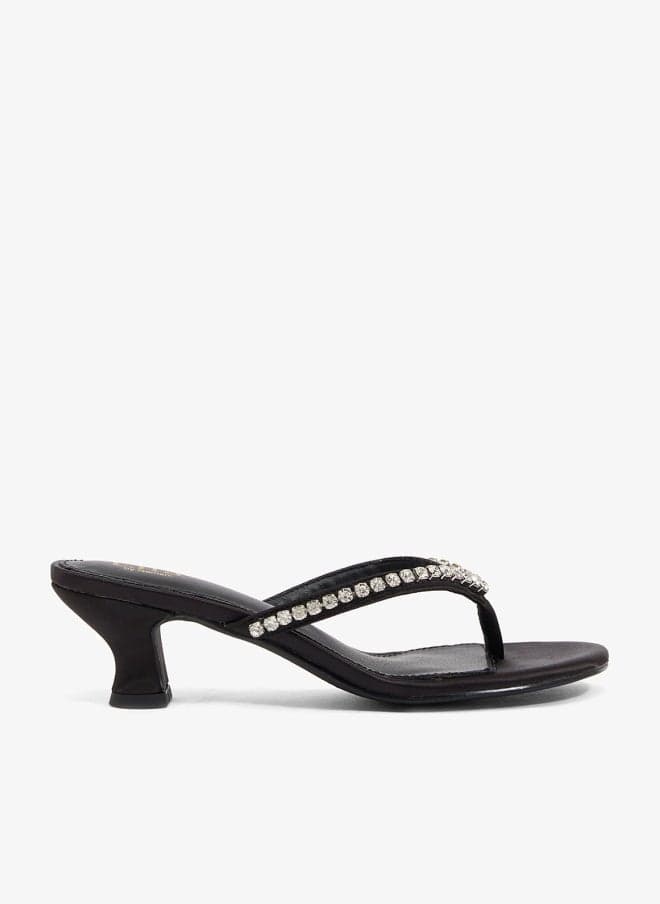 Kitten Heel Sandal with Stones - Image 1