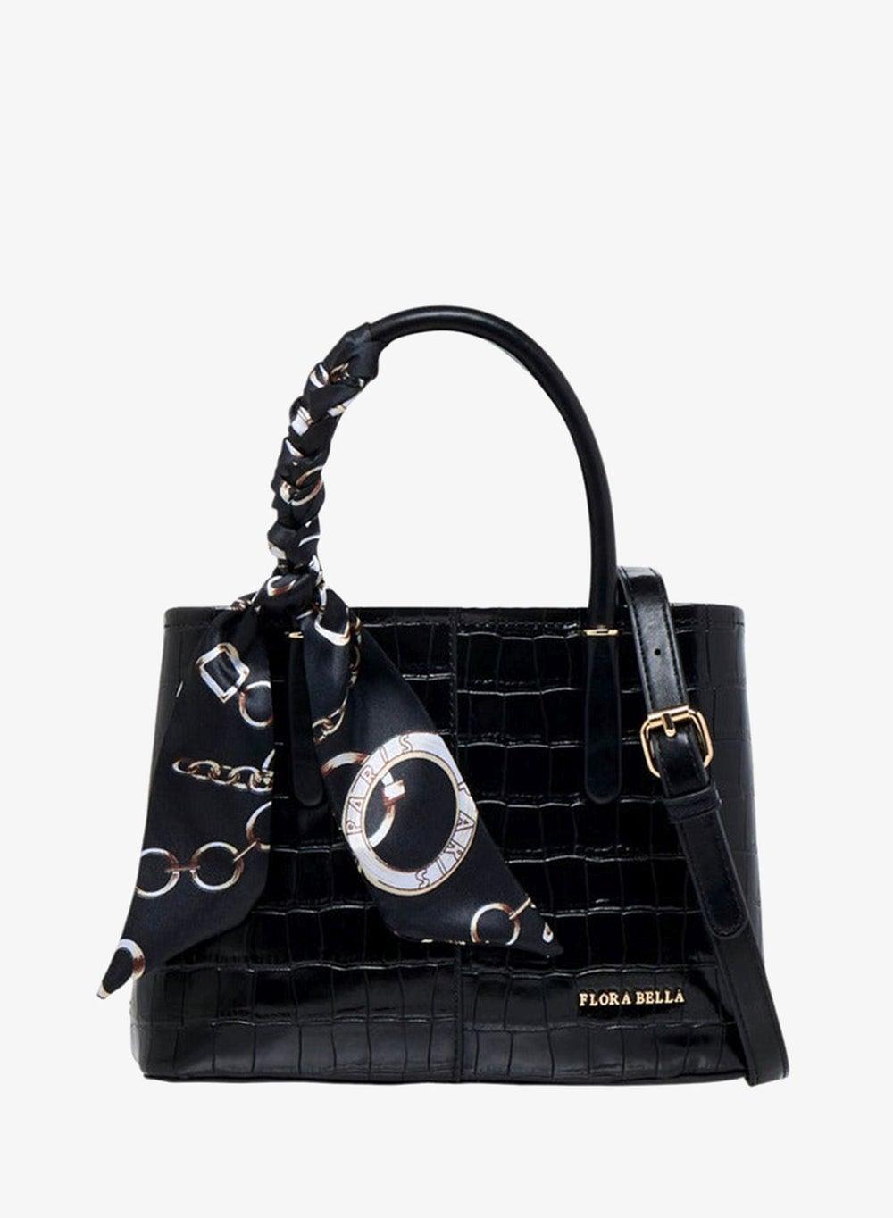 Scarf Accent Tote Bag with Detachable Strap - Image 1