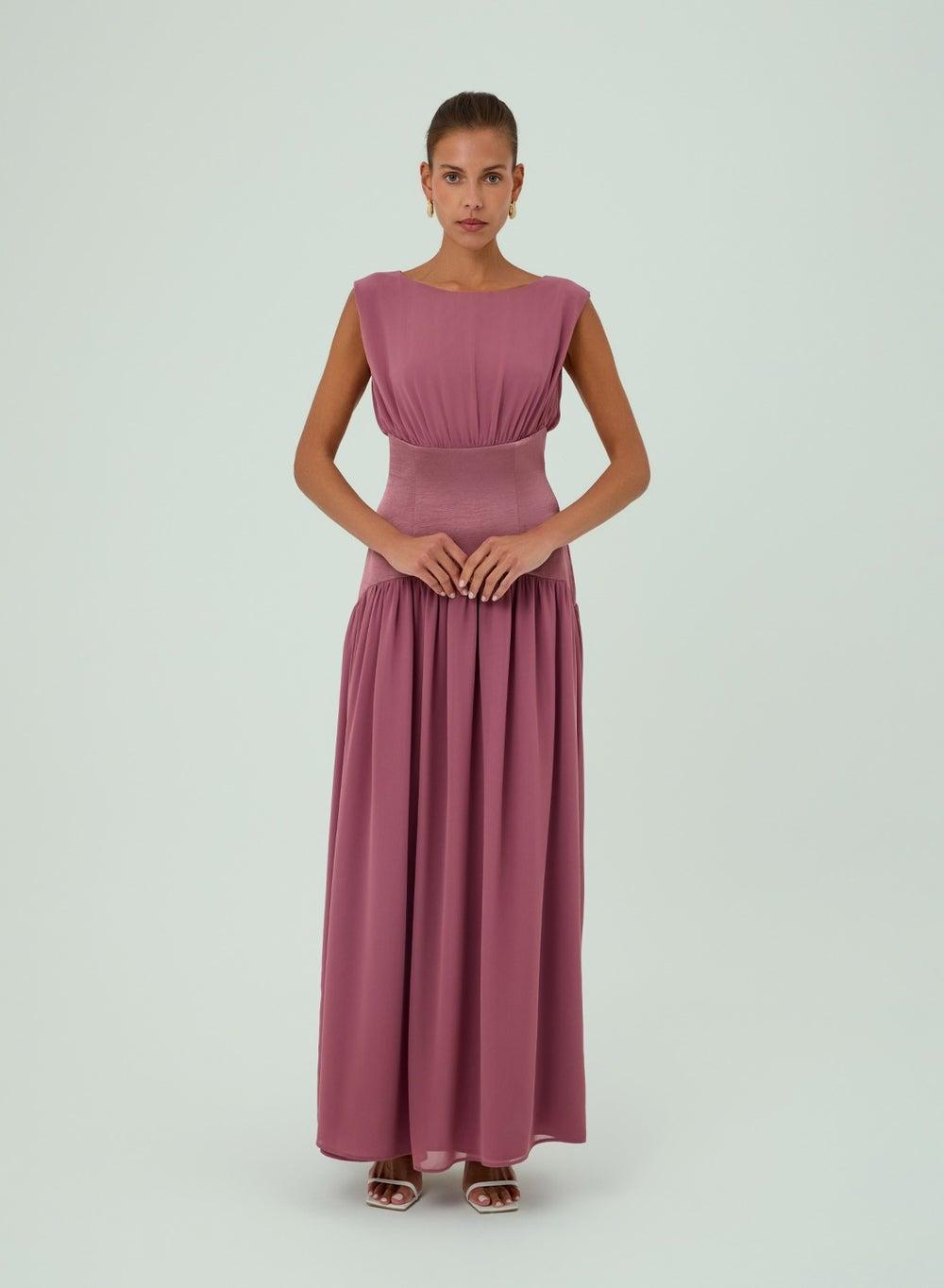 Wardah Mauve Sleeveless Maxi Dress - Image 1
