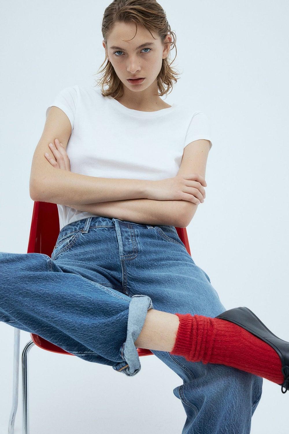 High-Waist Straight Jeans in Sturdy Denim - Image 1