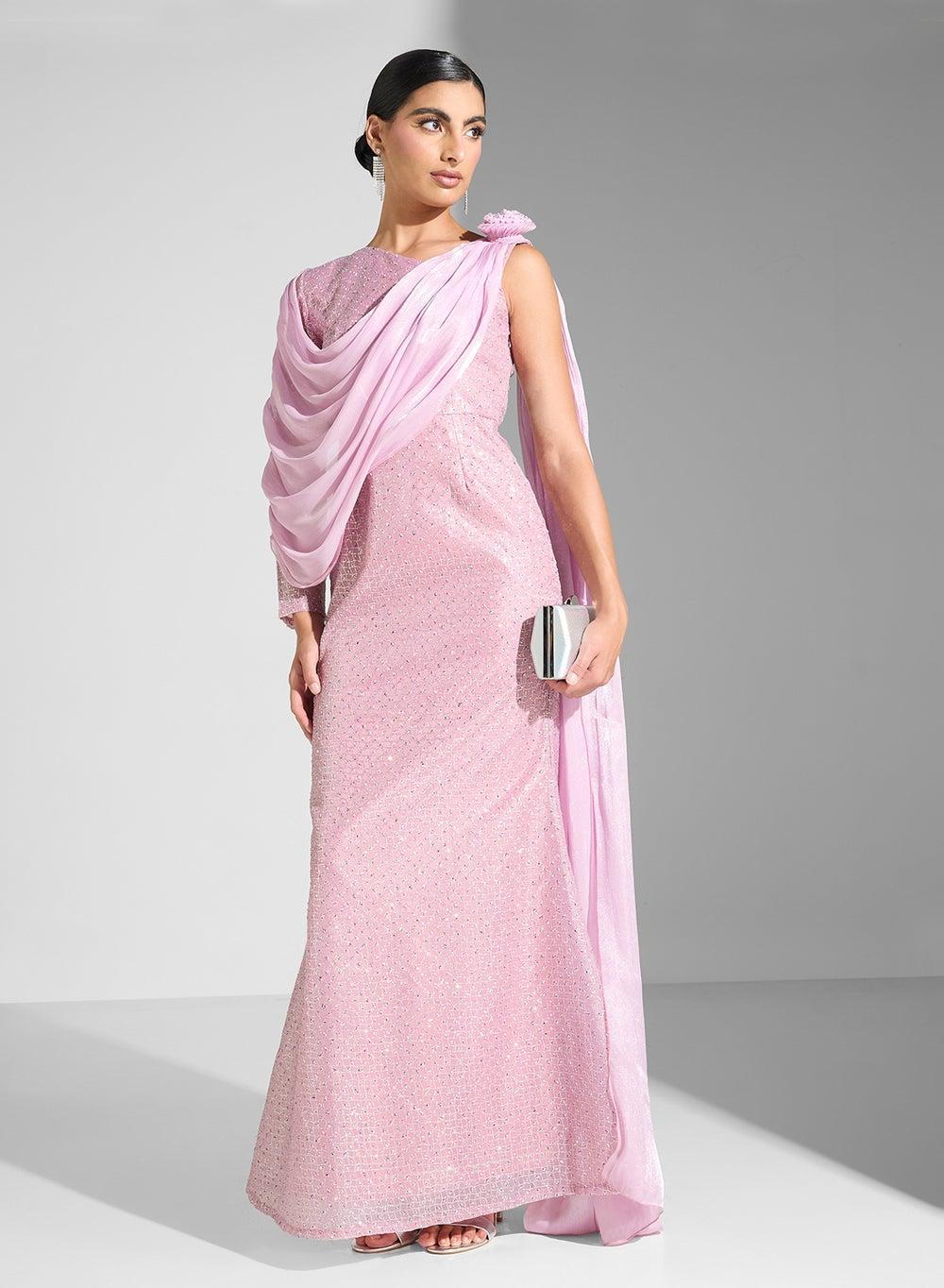 One Shoulder Sequin Maxi Dress - Image 1