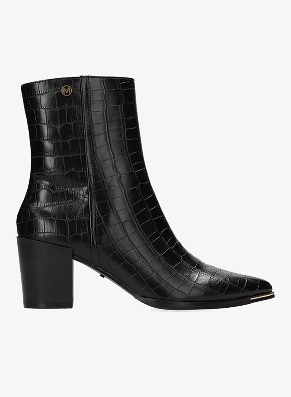 Textured Ankle Boots with Block Heel and Zip Closure - Image 1