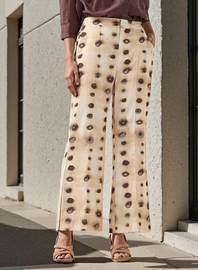 Iconic All-Over Print Wide-Leg Trousers - Image 1