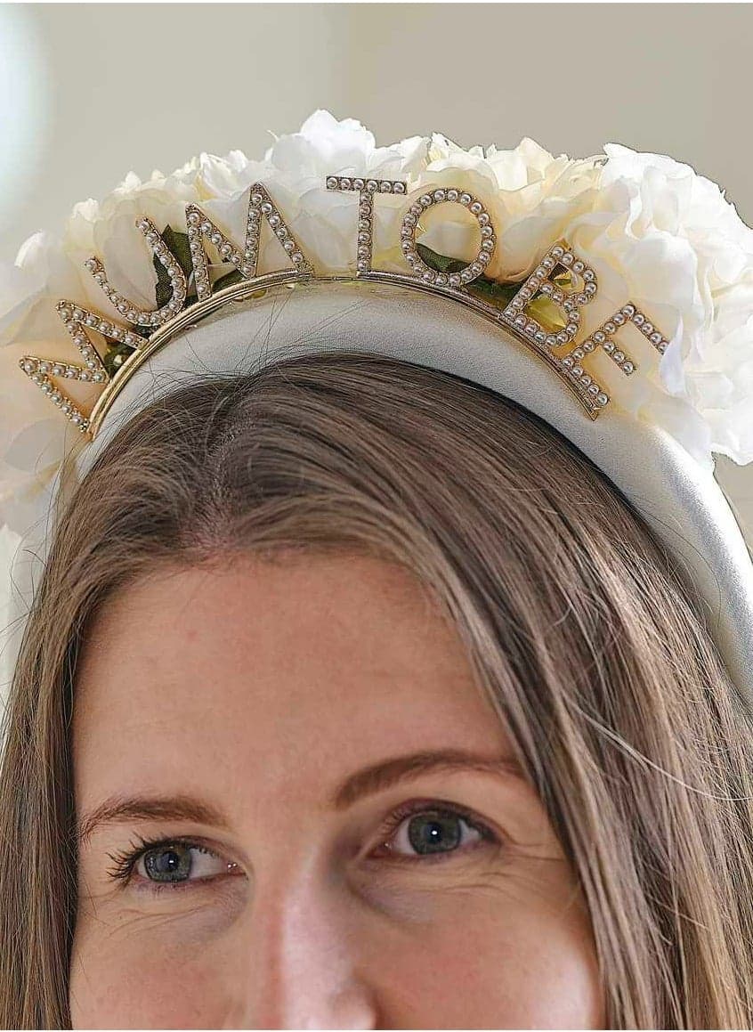 Foliage and Pearls Mum-to-Be Headband - Image 1