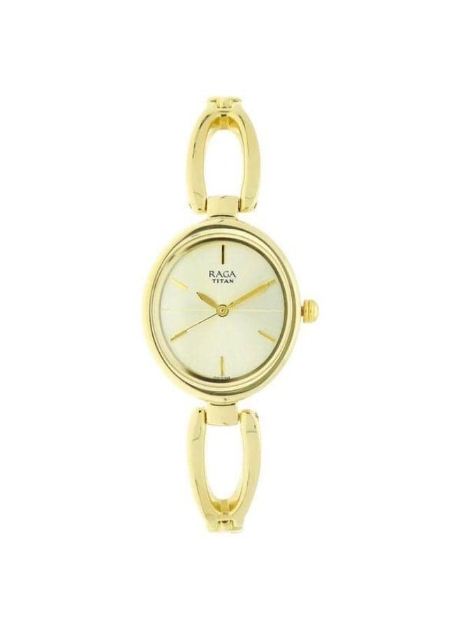 Titan Raga Viva Quartz Champagne Dial Gold Watch 2579YM01 - Image 1