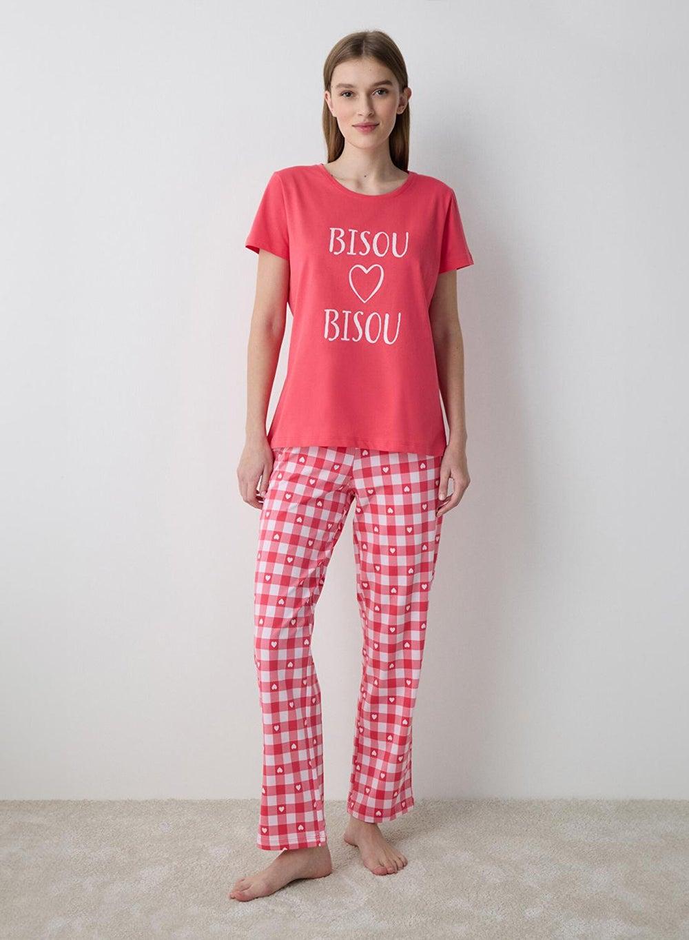 Penti Fuchsia Bisou Cotton Long Pyjama Set - Image 1