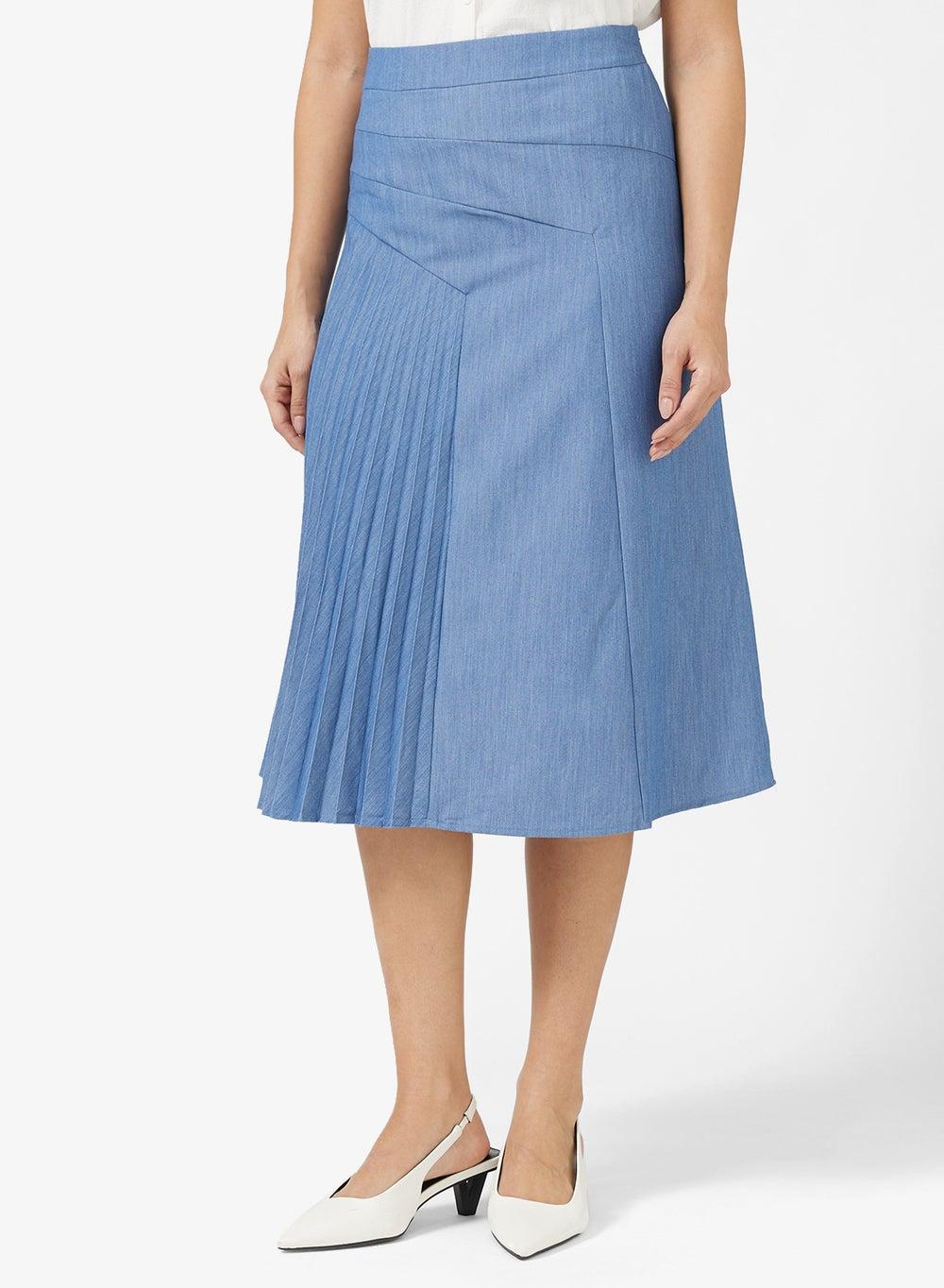 Pleated Denim Skirt for Women - Image 1