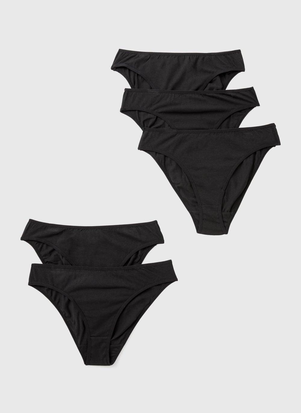 5 Pack Black High Leg Knickers for Everyday Comfort - Image 1
