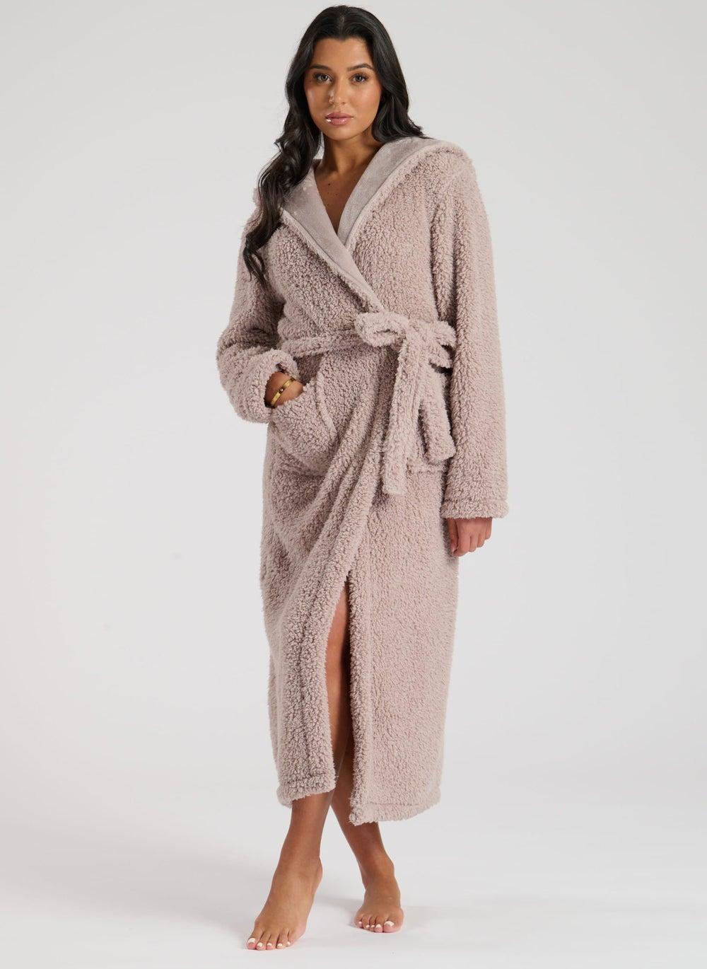 Sherpa Maxi Robe with Fleece-Lined Hood - Image 1