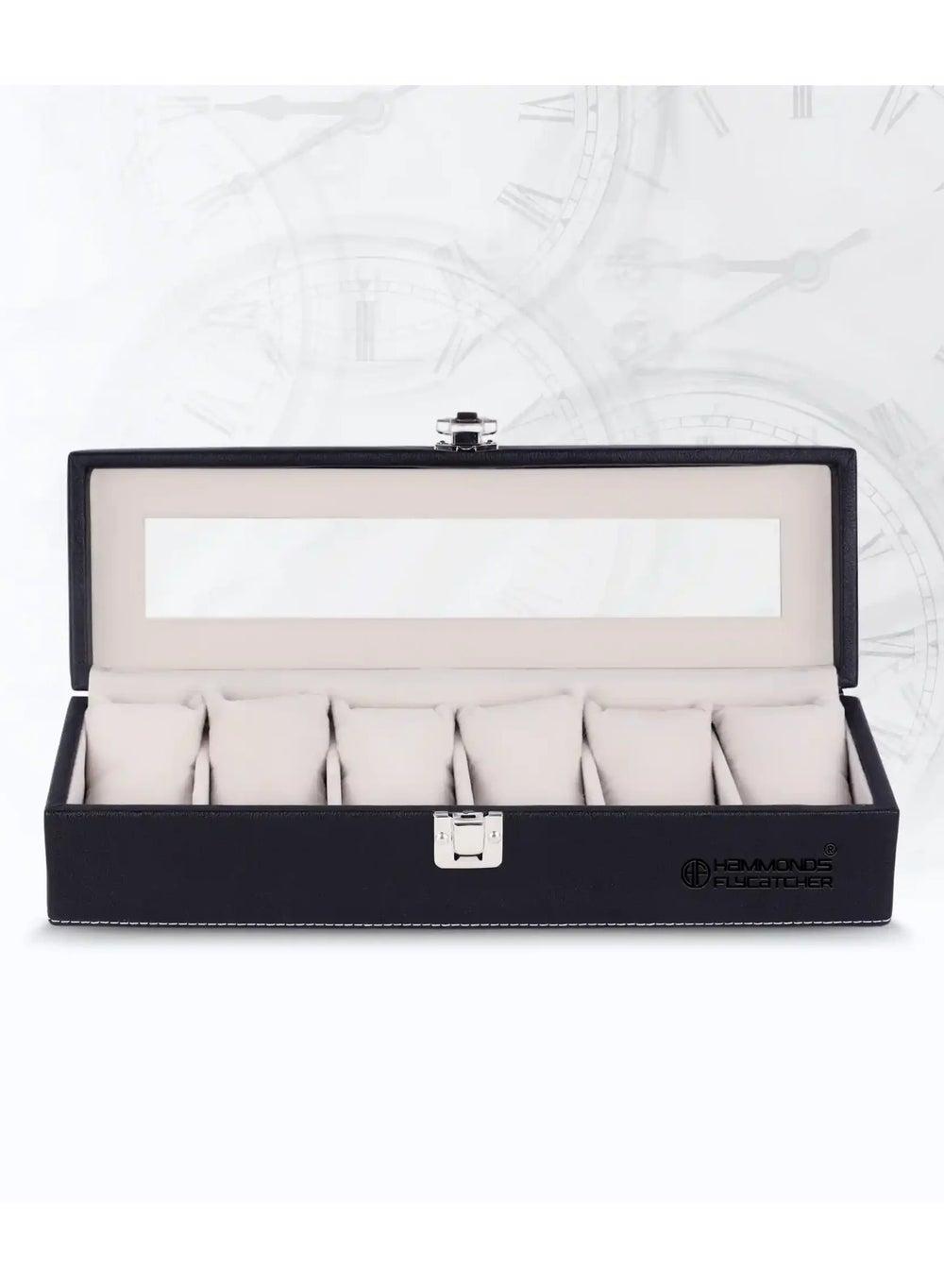 Premium Vegan Leather Watch Box with Glass Window - Image 1