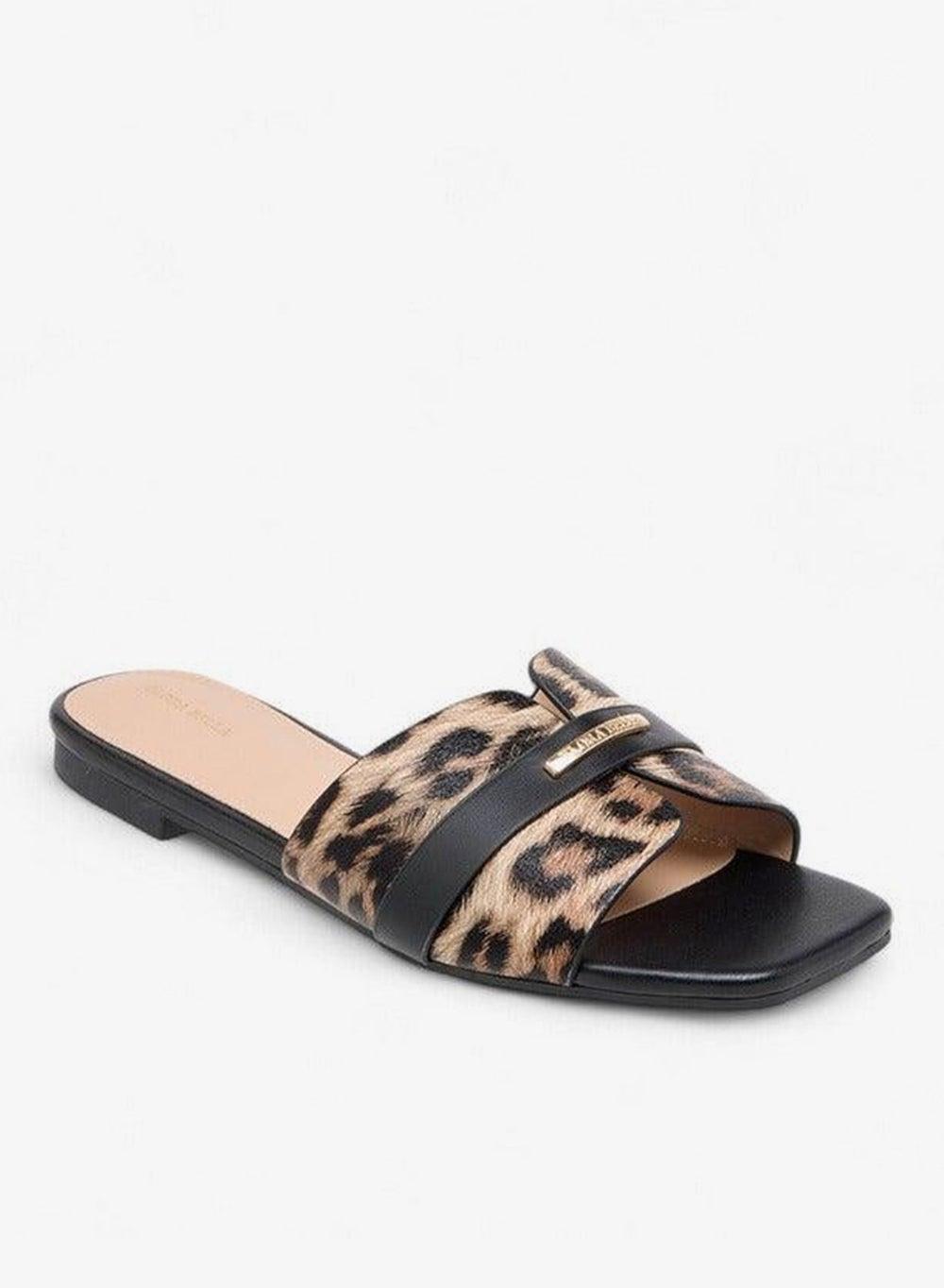 Women Animal Print Slip-On Flat Slides - Image 1