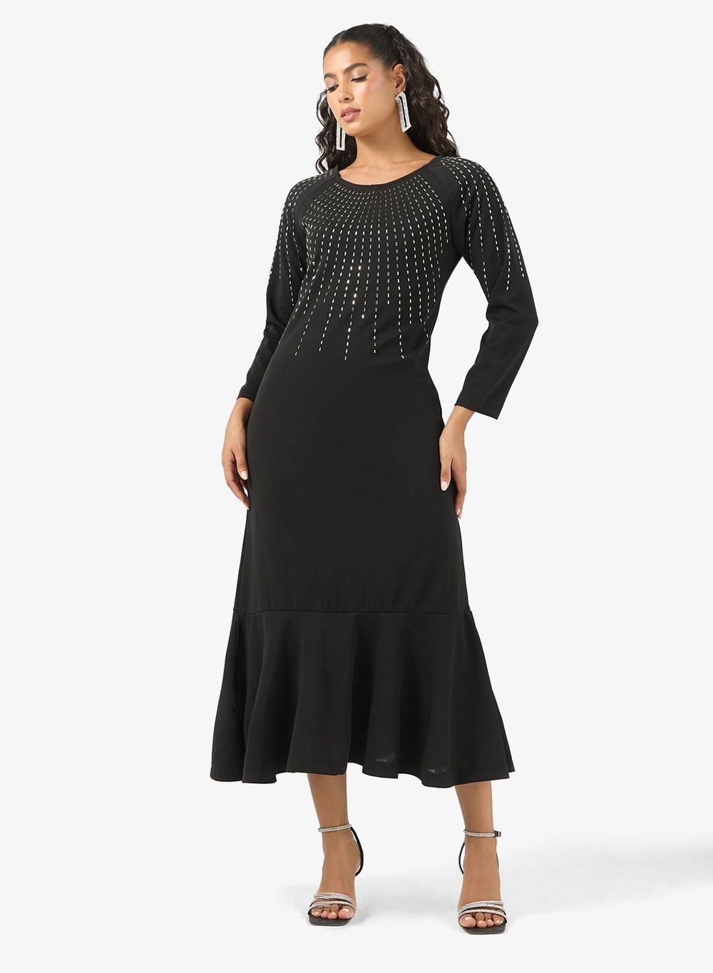 A-Line Embellished Midi Dress - Image 1