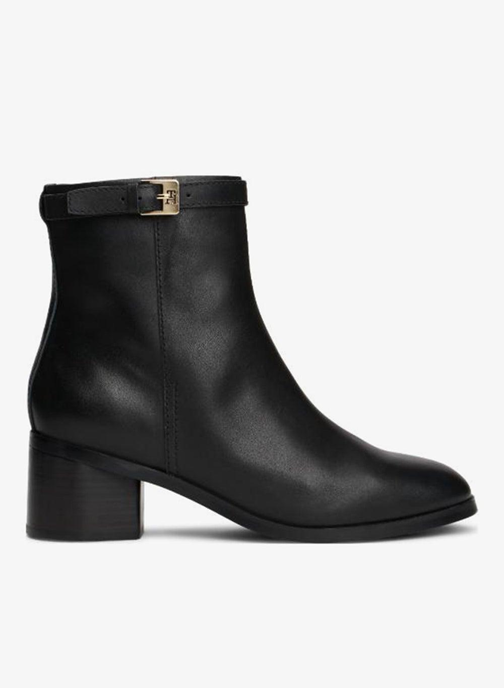 Buckle Riding Mid Heel Ankle Bootie - Image 1