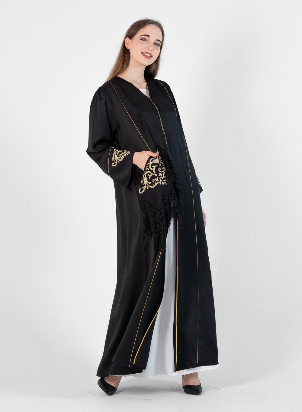 Open Bisht with Gold Embroidery - Image 1