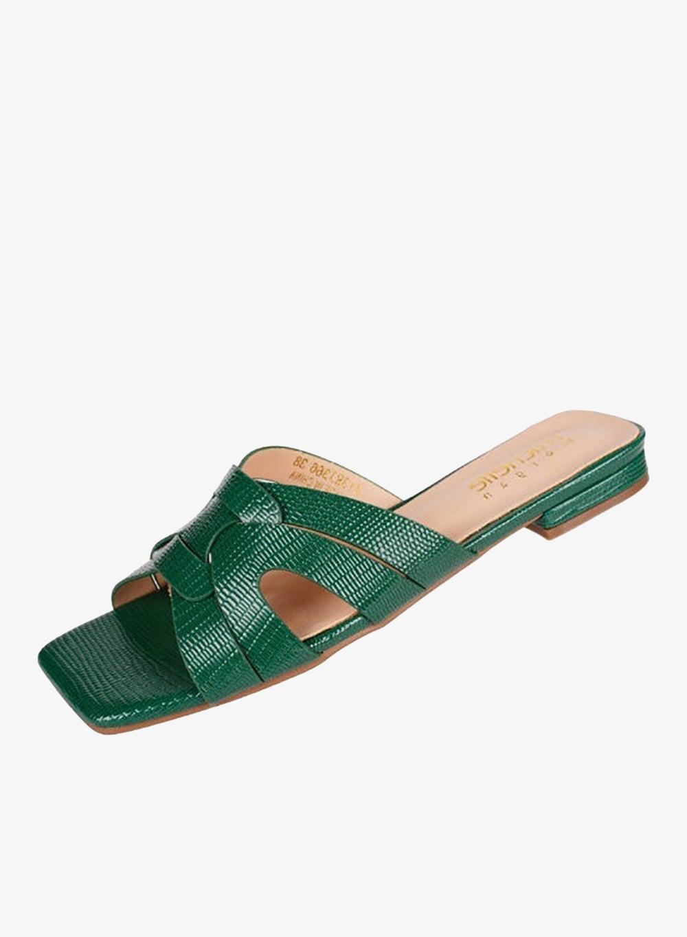 092-2684 Michelle Morgan Ladies Green Mule Sliders - Image 1