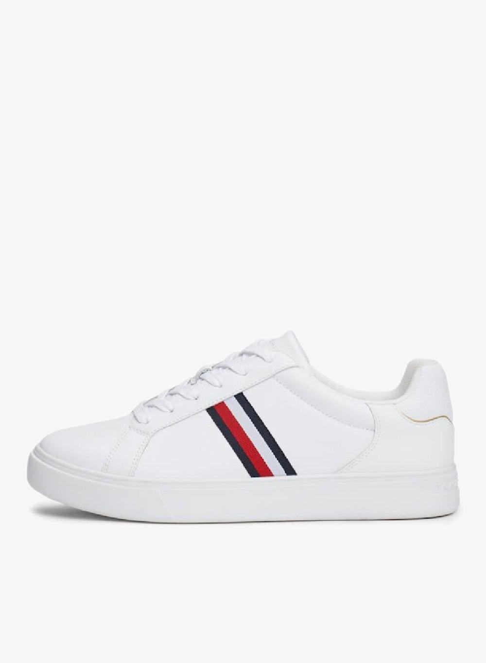 Essential Leather Signature Tape Court Sneakers - Image 1