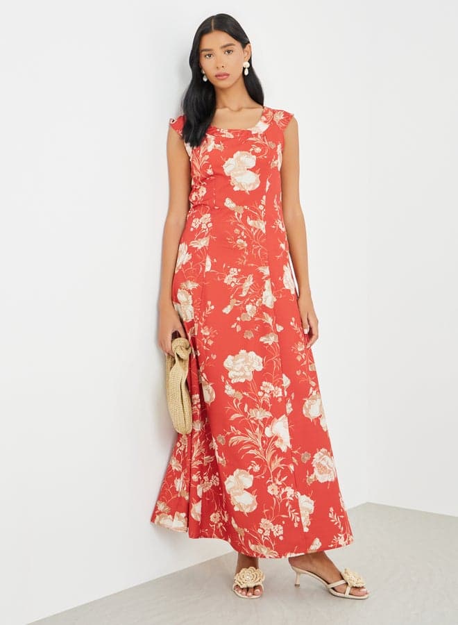 Take Two Floral Print Sleeveless A-Line Maxi Dress - Image 1