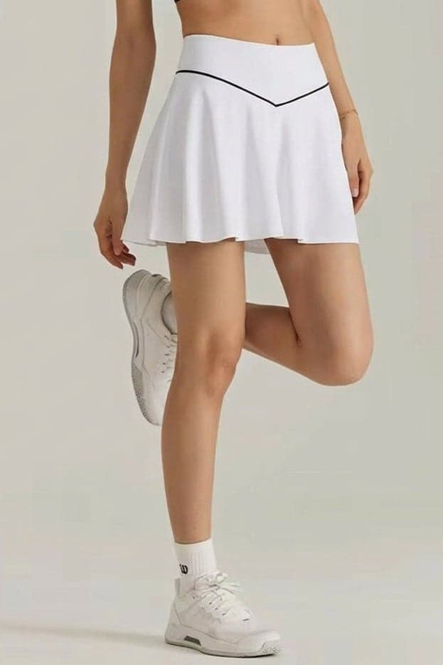 Kate High-Waist Skirt with Inner Shorts - White SVL - Image 1