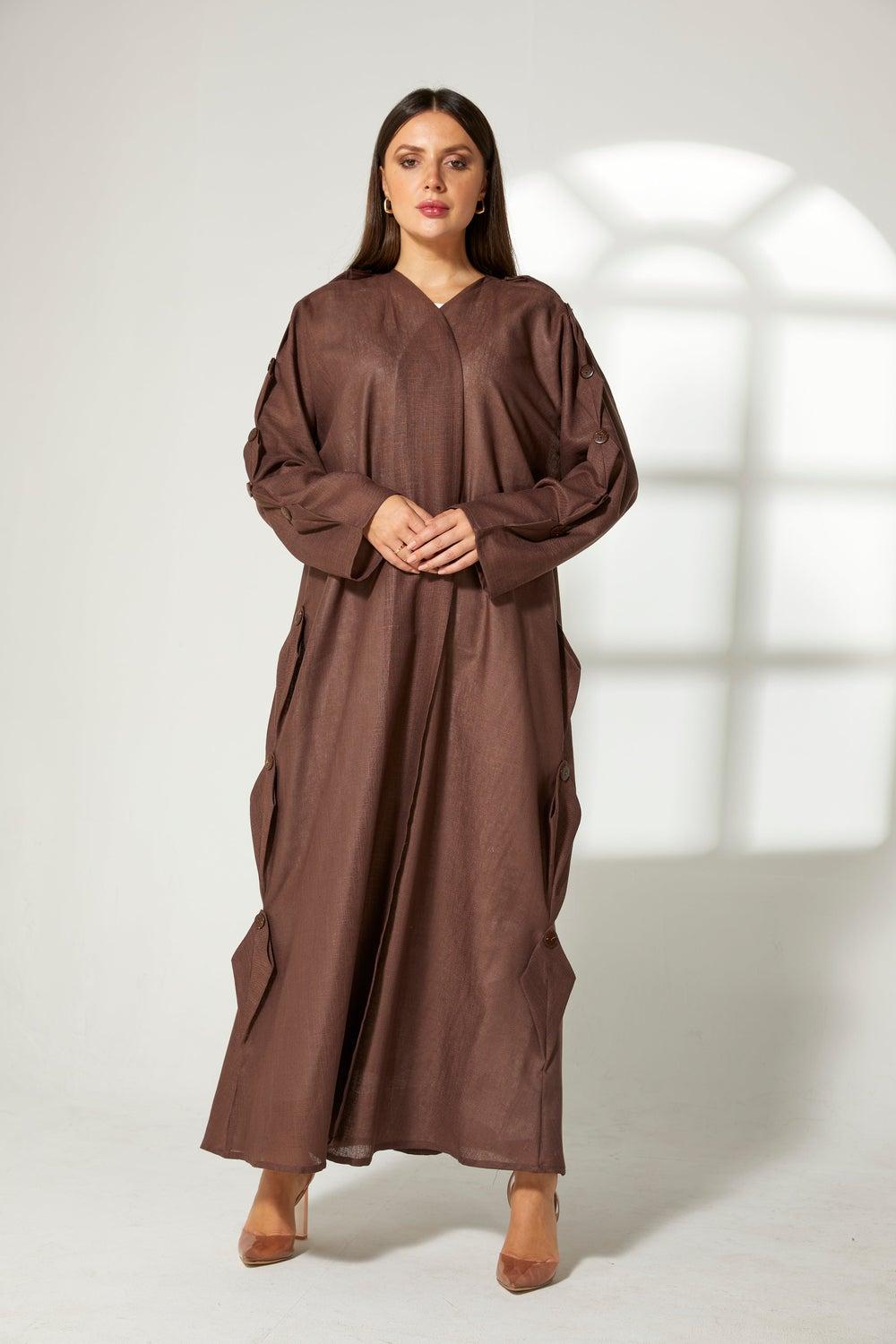 V-Neck Flared Sleeve Abaya - Image 1