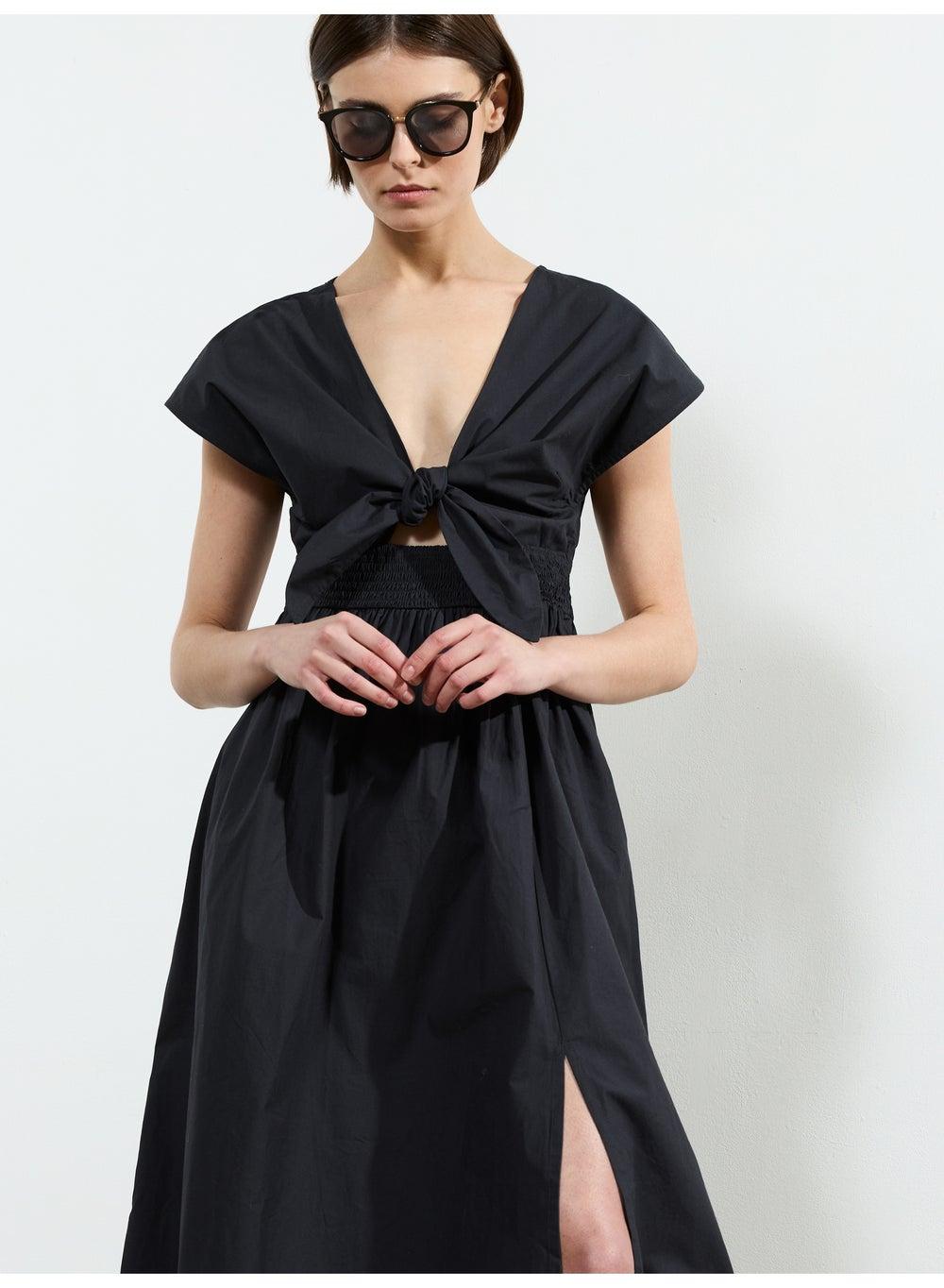 Barletta Poplin Tie Midi Dress - Image 1