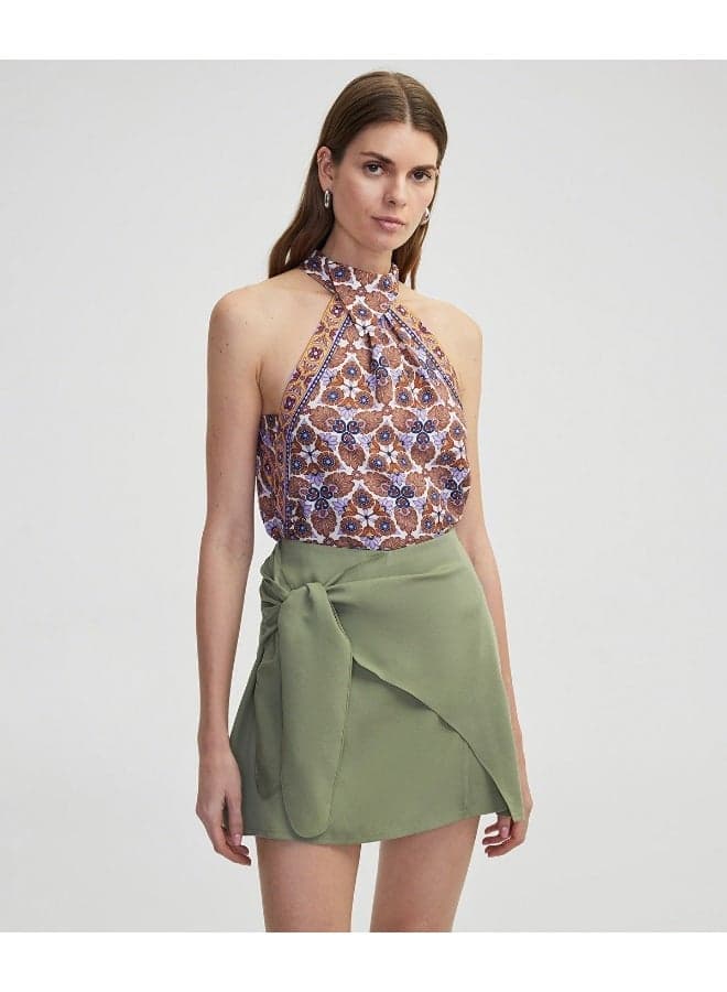 Regular Fit Skort with Tied Belt - Image 1