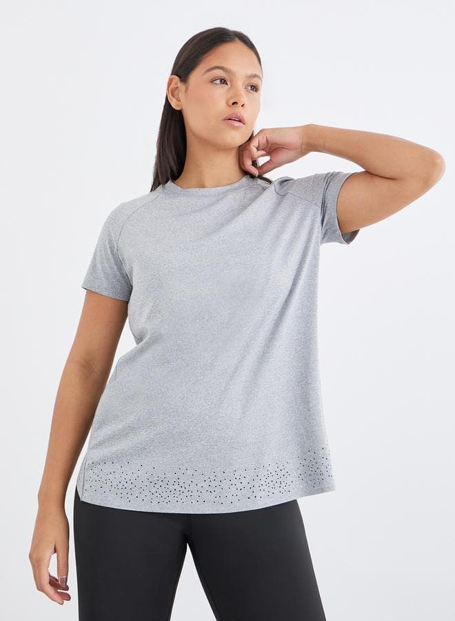Back Overlap Wrap Effect Short Sleeve Top - Image 1