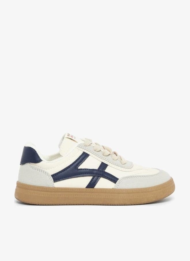 Panelled Lace-Up Low-Top Sneaker - Image 1